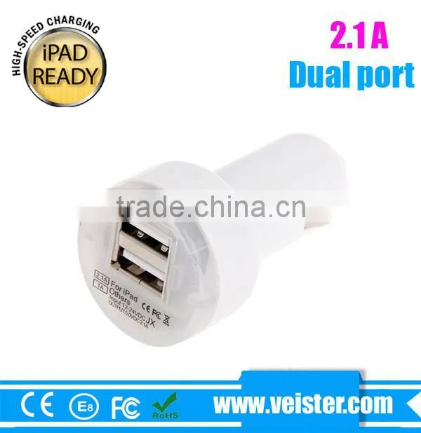 Factory supply 2 usb car charger ce rohs certified
