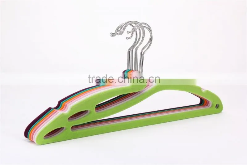 velvet flocked clothes hanger