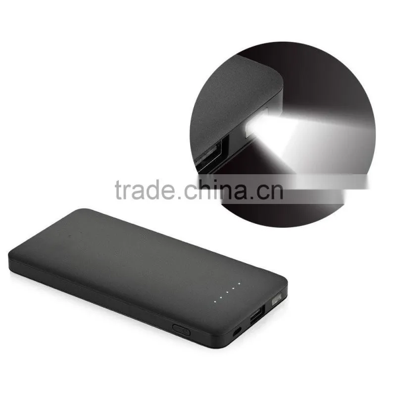 6000mAh Ultra-Slim External Battery Smart Output Power Bank Portable Charger with Built-in Micro USB Cable Line for Smartphone
