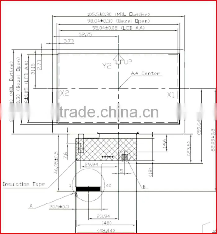 4.3inch 480*272 lvds interface lcd module