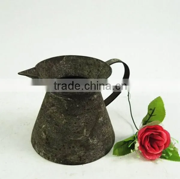 Country garden decorative metal flower water rustic pot