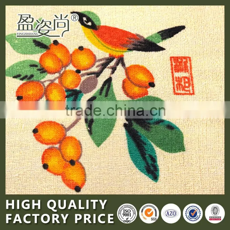 China Factory Wholesale Cotton Terry Towel With Chinese Traditional Flowers