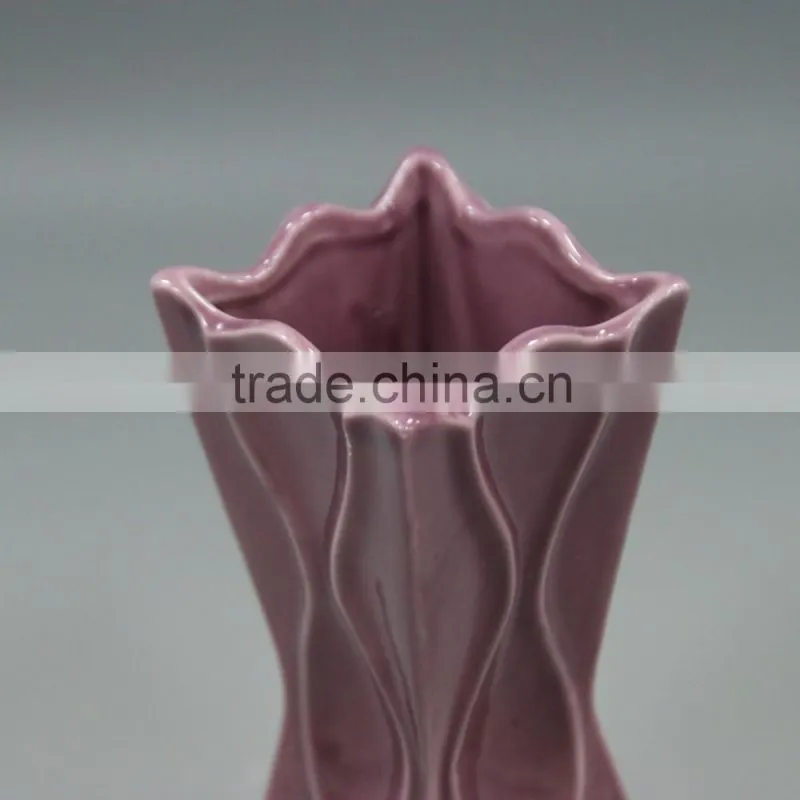 Pink fashion craft ceramic flower vase