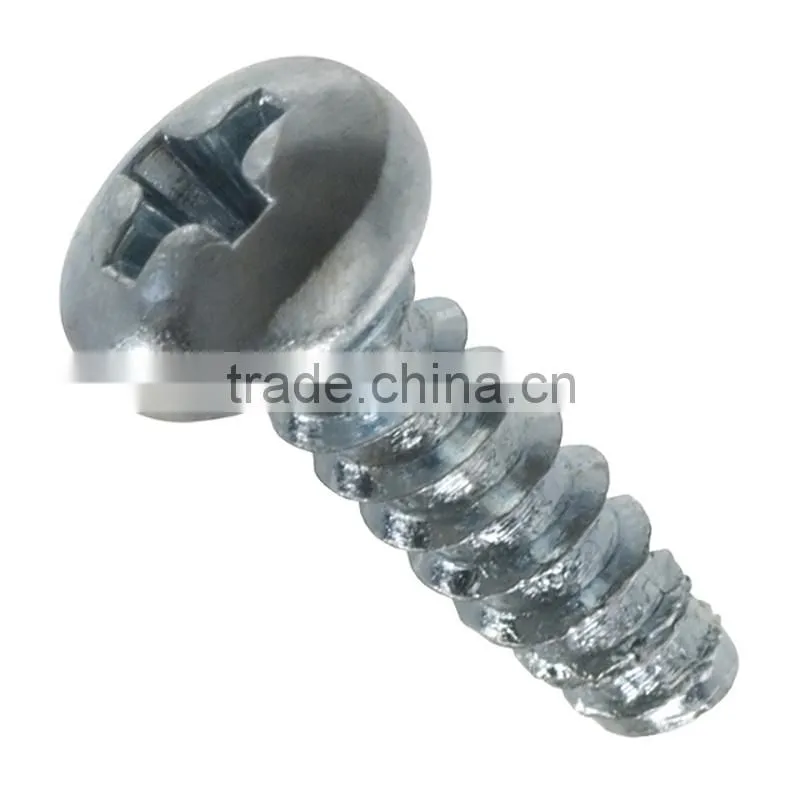 White Zinc Plated Phillips Pan Head Full Threaded Carbon Steel Machine Screw With Different Size Are Avaliable