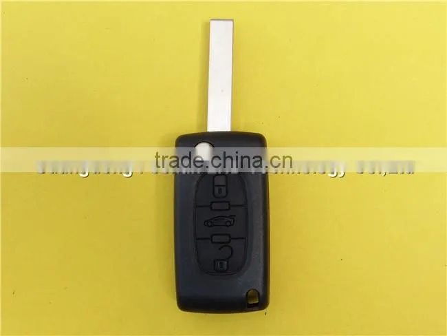 Remote flip folding key fob case 3 buttons for Peugeot 407 CE0536