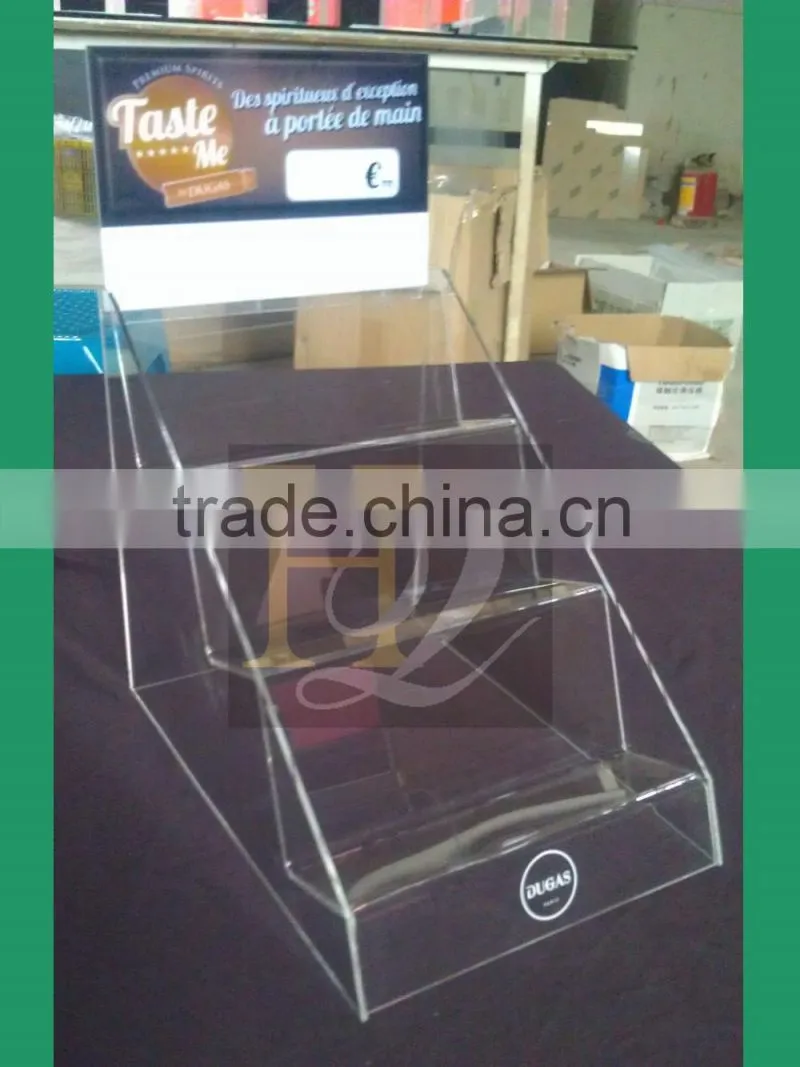 custom 3 tier acrylic makeup display stand/3 step cosmetic display rack