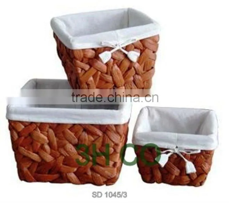 2015 New Product Water Hyacinth Hamper for Home Decoration and Furniture