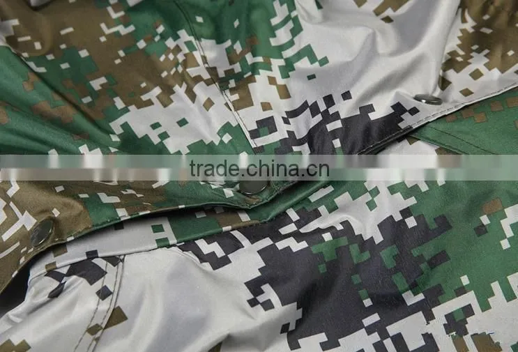 Super waterproof camouflage eco-friendly materials military raincoat