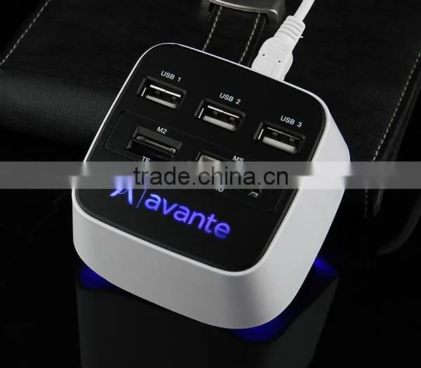 led light up logo usb card readers combo gift items