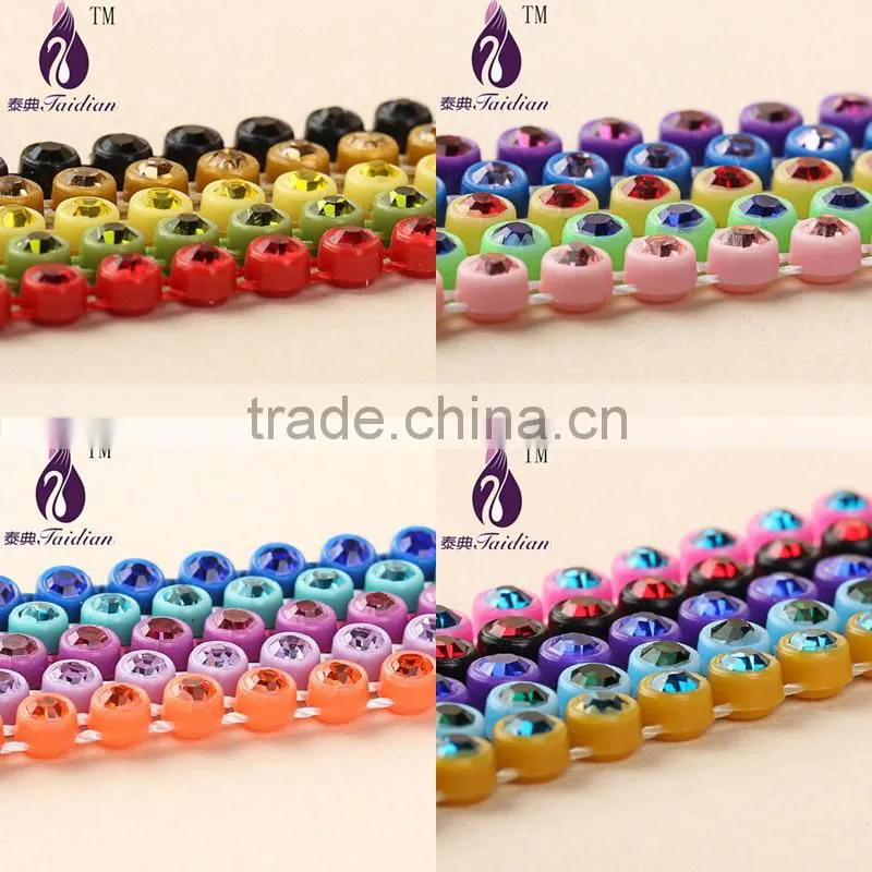 SS6 Plastic Rhinestone Trim Chain,2.3MM Rhinestone wedding trim