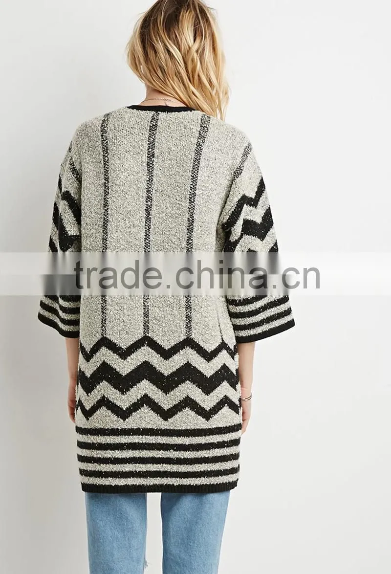 Patterned longline cardigan