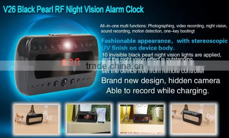 5 million CMOS Full HD mini alarm clock camera