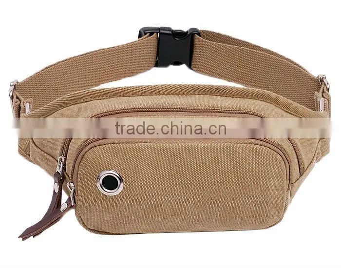 China manufacturer fashion canvas waist pouch for men H0097