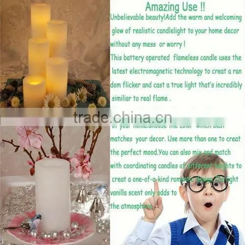 Pillar Crater Shaped Wax LED Candles Suitable for Dinner Parties