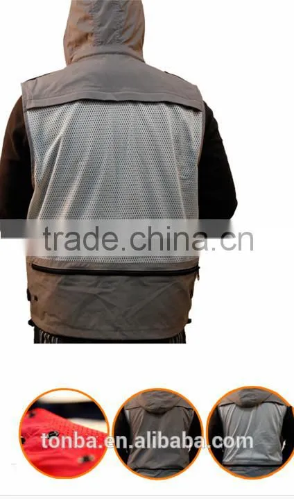 Customized Waterproof Nylon Potography Vest and Camera Vest Jacket-Red