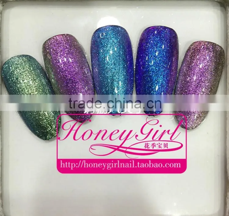 15ml Chameleon Gel Nail Polish Soak Off UV Color Gel, Salon Beauty Cat eye Varnish