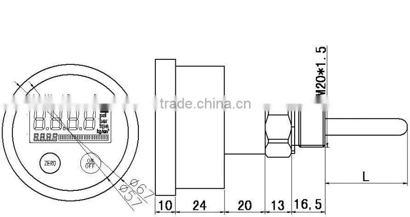 Digital temperature gauge QTB108Z