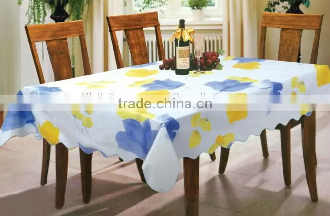 durable vinyl and thick table cloth with flannel backing