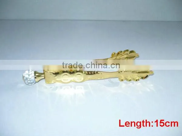 2013 gold pated metal ice tong / BBQ tong / charcoal tong