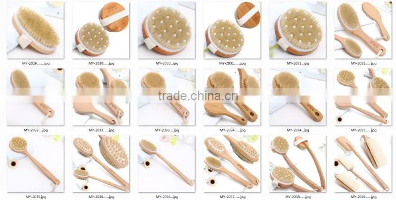 High quality long handle wooden dry skin exfoliating body brush