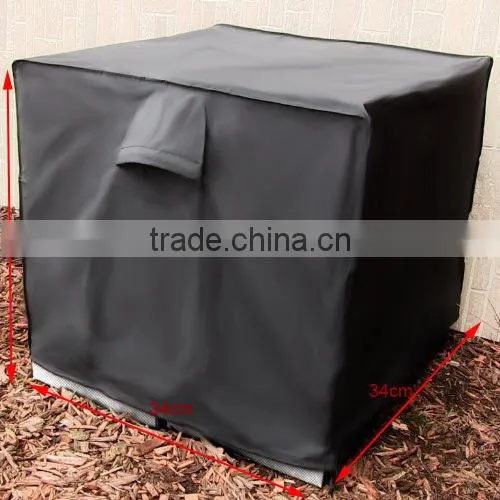 Outdoor Heavy-Duty Square Air Conditioner Cover, Black, 34 X 30 Inch
