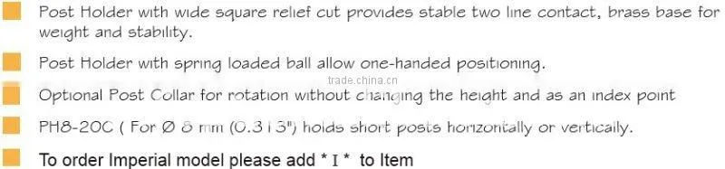 good quality Diameter : 8 / 12 / 12.7 / 20 mm Post Holders/laser mount--RH / PH / RHX / PHX - Series