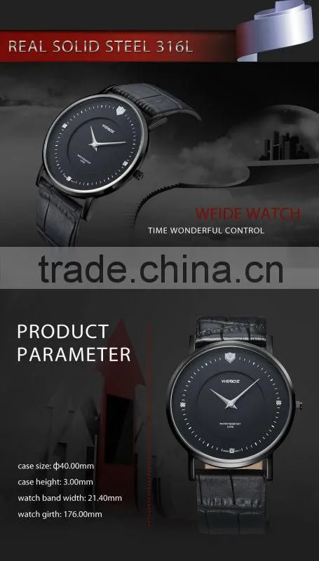 2015 japan movt quartz watch white dial man watches weide