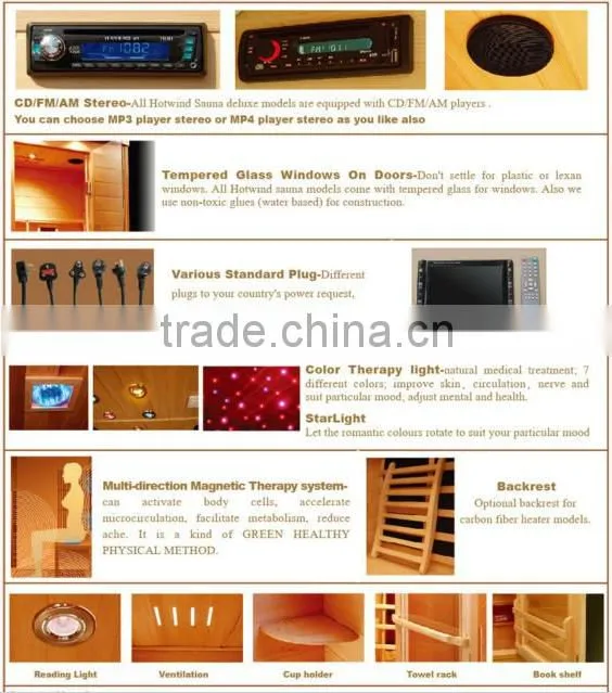 Luxury infrared sauna room,fir sauna room,far infared sauna
