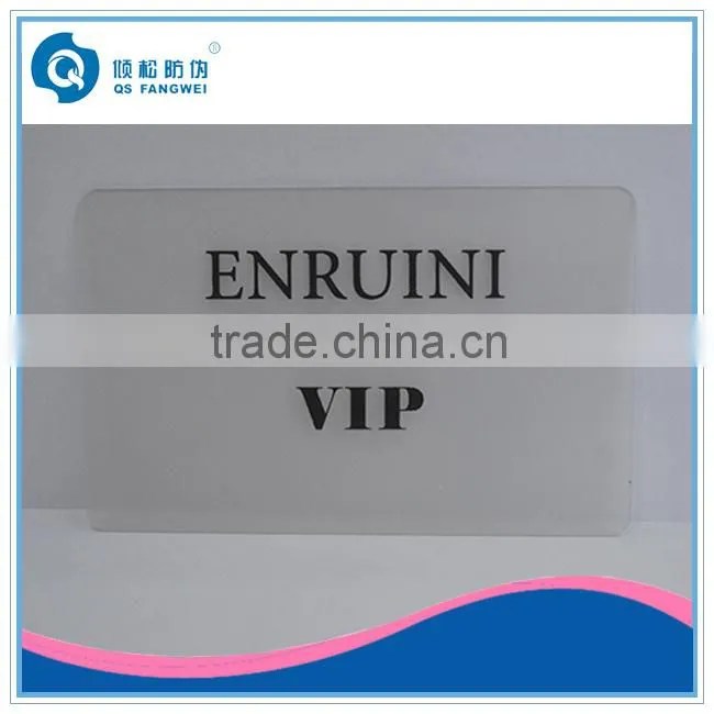 Transparent PVC VIP cards