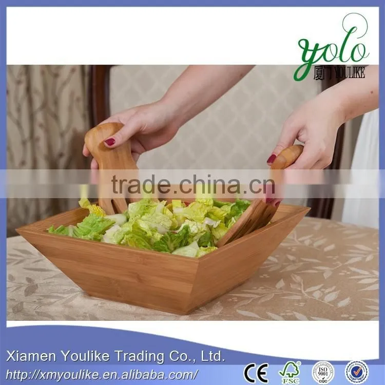 Hot Selling Natural Eco-Friendly bamboo bowl disposable Bamboo Salad Bowl