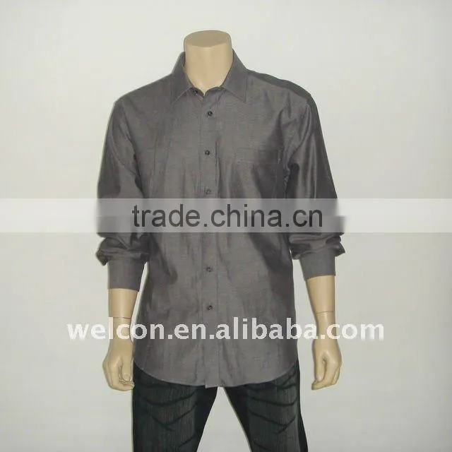100% cotton urban casual long sleeve solid China OEM shirt factory