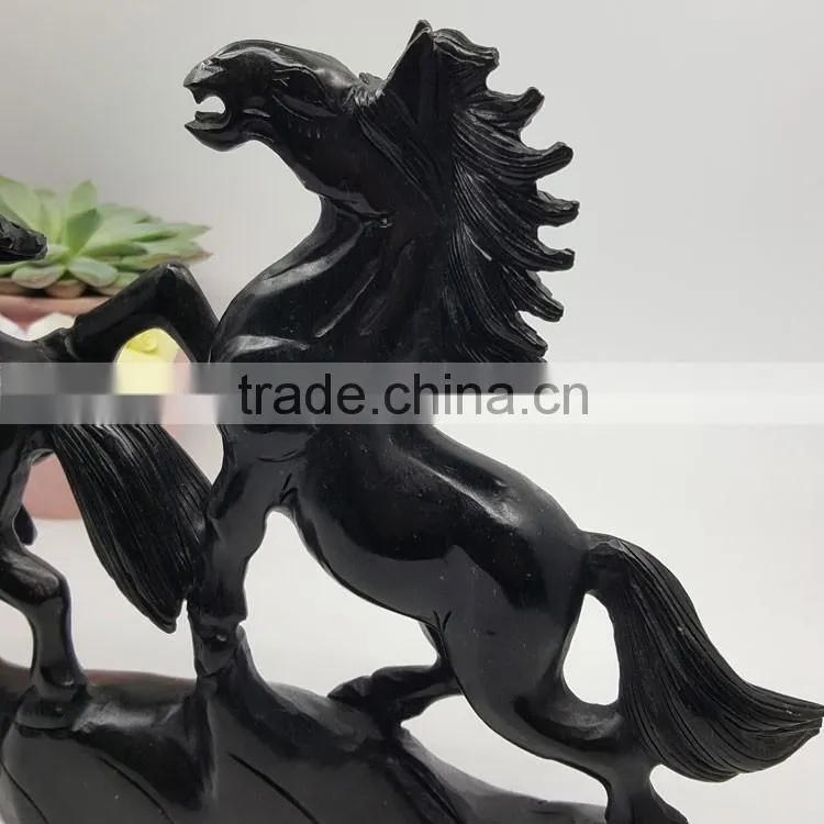 Obsidian horse sculpture animal carvings