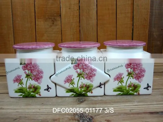 ceramic storage jars tea coffee sugar canister with lid