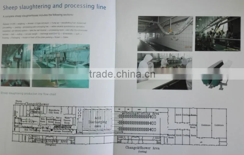 ISO9001 mutton butcher machine for mutton slaughter house processing line