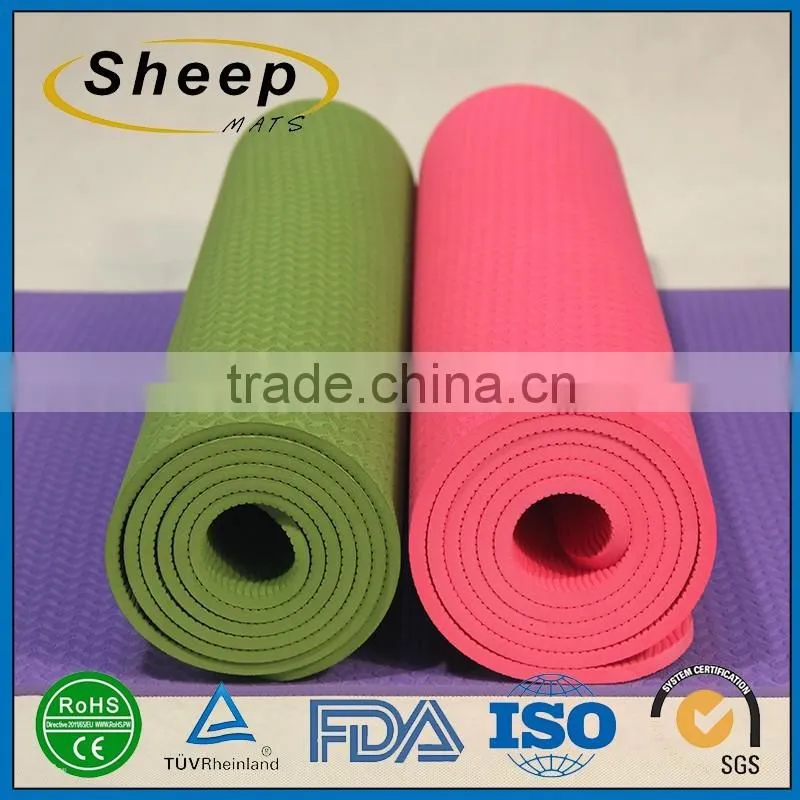 Colorful custom embossing anti-slip tpe yoga mat natural rubber