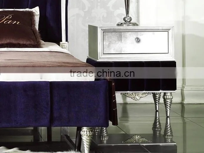 New Classical European style bedroom furniture set Bed Bedside table Royal Chair
