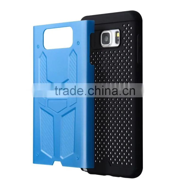 C&T Satin Silver TPU & PC Hybrid Dual Layer Defender Case Protective Back Cover for Samsung Note 5