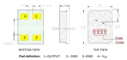 FBEFA423-A13 59dB square mini aluminum omnidirectional microphone (FBELE)