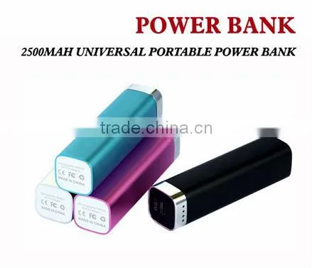 square 2800mah universal portable lipstick power bank/universal power bank