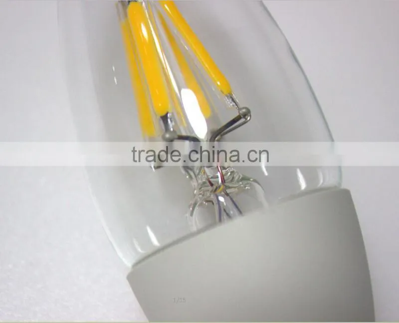 candle shape warm white 400lm 2.5w E14 led bulb filament