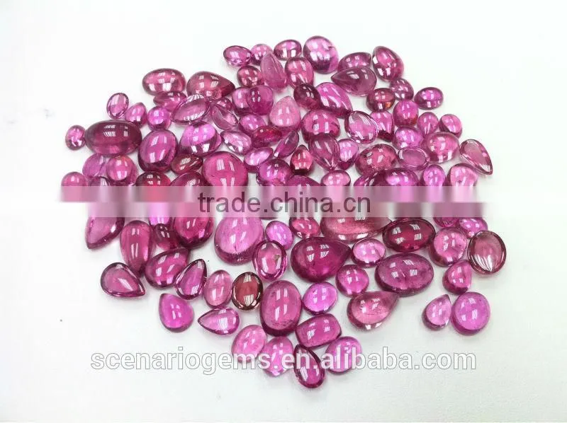 #CMZZ Natural Multi-Shape Free Size Cabs Loose Gemstone Rubellite Cabochon
