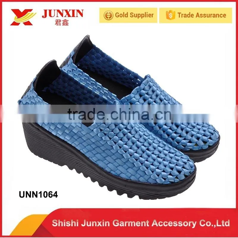 2016 China factory cheap wholesale woven elastic shoes weave shoes