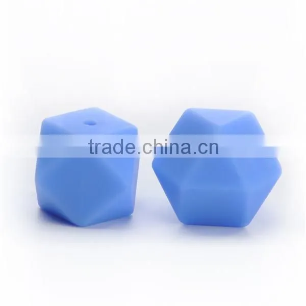 BPA Free FDA Approved Hexagon Grey Marble Silicone Beads for DIY silicone necklaces
