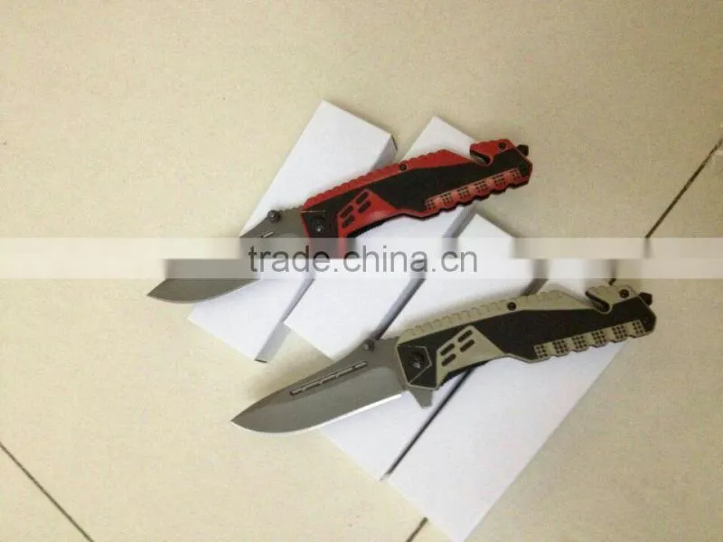 OEM no markings multi pocket camping tactical knife with rope cutter