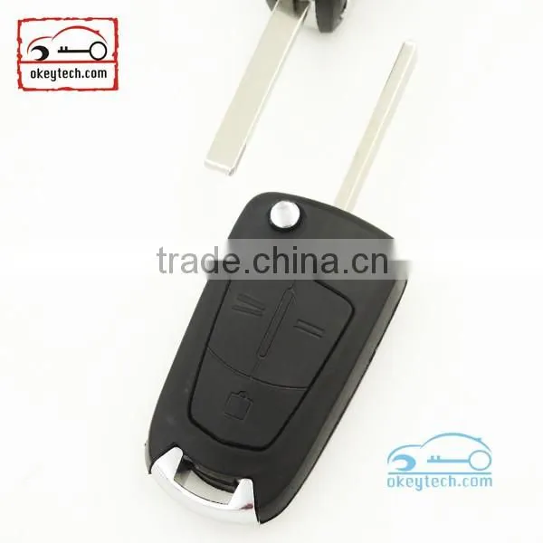 Hot Sale Opel Flip remote key 3 button key shell HU100 for Vauxhall Opel Zafira opel remote car key case