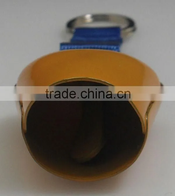 1.5inch handing cow bell A4-C028 in colorful painted with leather strap and keyring as noice maker (E169 )