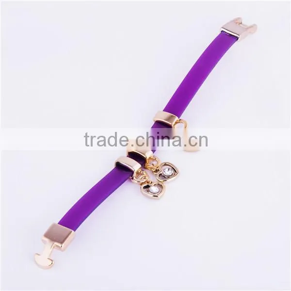 2016 Braided Purple Silicone Custom Silicone Bracelets