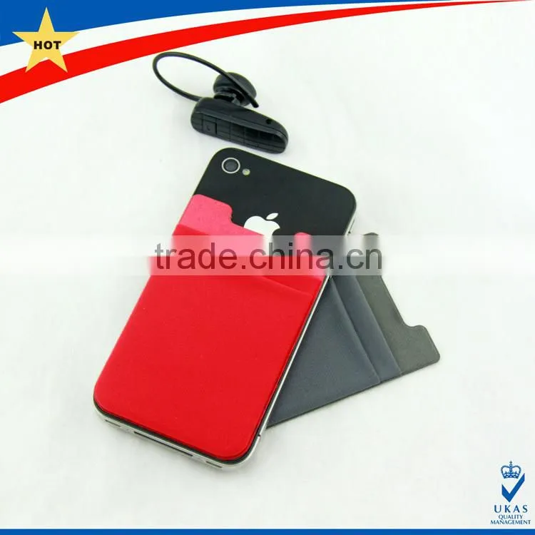 Adhesive lycar fabric smart phone pocket