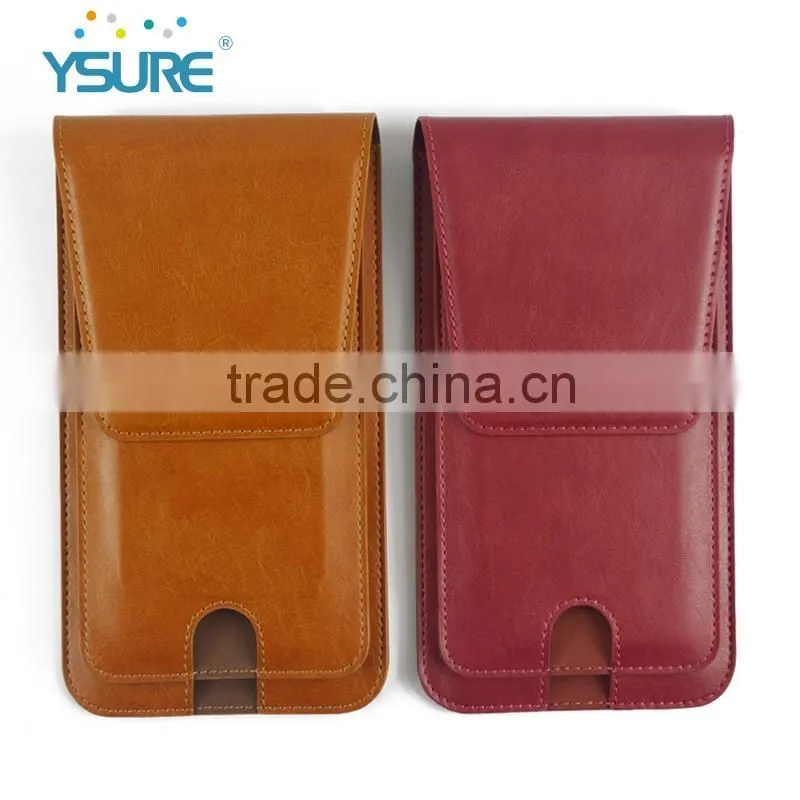 2016 Hot Sales New Style Double Pockets PU Leather Cases for Universal Mobile Phone