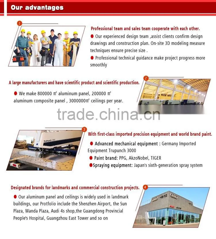 Metal suspended aluminum linear ceiling for indoor